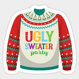 Funny Ugliest Matching Family Ugly Christmas Sweater Party Sticker